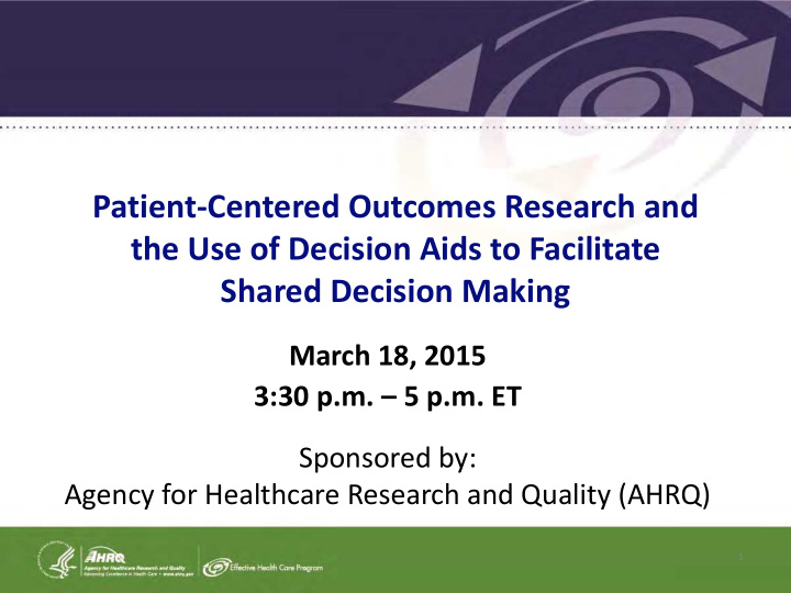 patient centered outcomes research and the use of