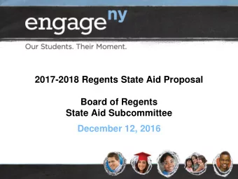 Board of Regents  State Aid Subcommittee  December 12, 2016  Agenda  Recap of the Budget Cycle