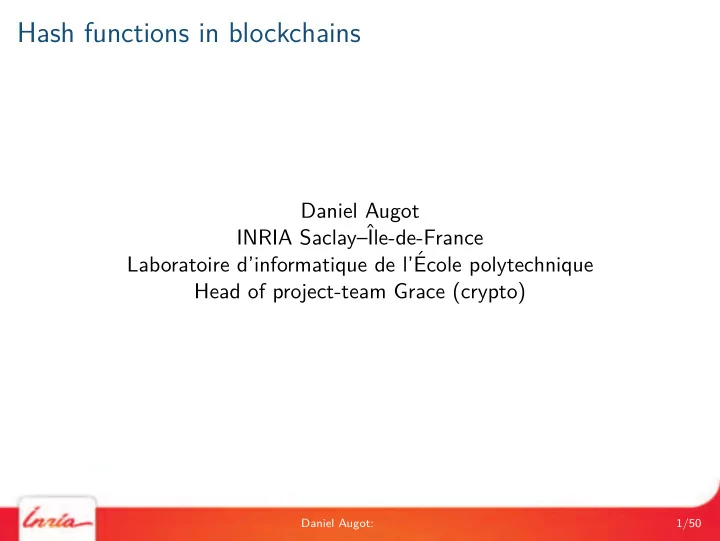 hash functions in blockchains