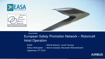 European Safety Promotion Network  Rotorcraft  Hoist Operation  Michel Masson, Lionel Tauszig