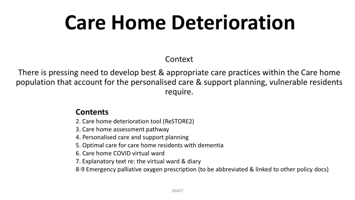 care home deterioration