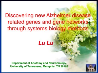 Discovering new Alzheimer disease  related genes and gene networks  through systems biology methods