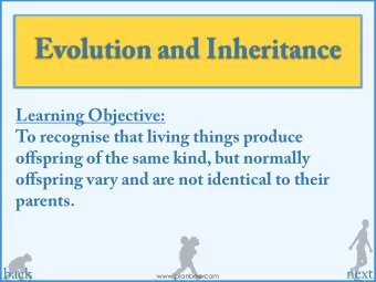 Evolution and Inheritance  Learning Objective:  To recognise that living things produce o ff spring