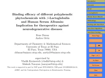 Binding efficacy of different polyphenolic  Human Serum Albumin phytochemicals with