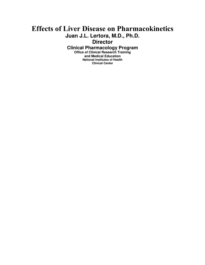 effects of liver disease on pharmacokinetics
