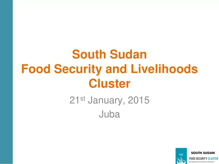 food security and livelihoods