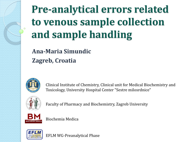 pre analytical errors related to venous sample collection