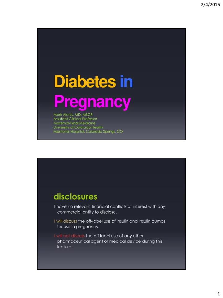 diabetes in pregnancy
