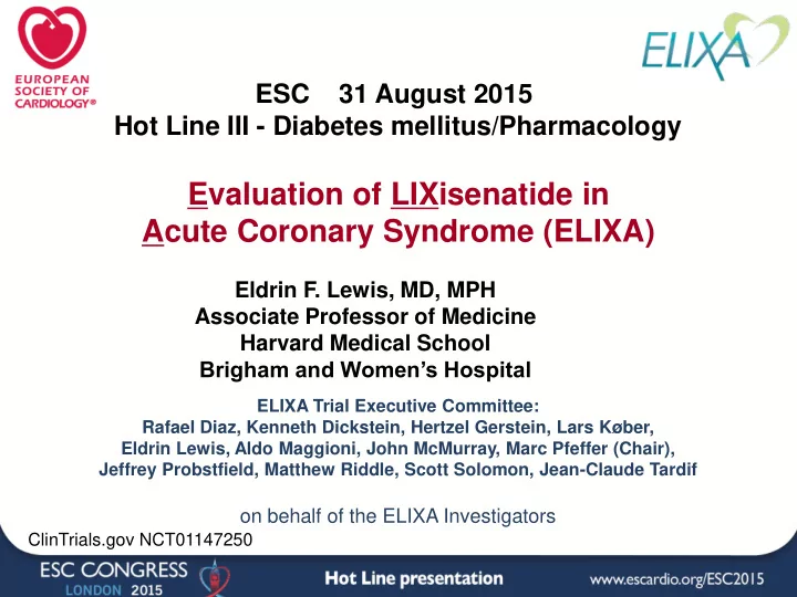 acute coronary syndrome elixa
