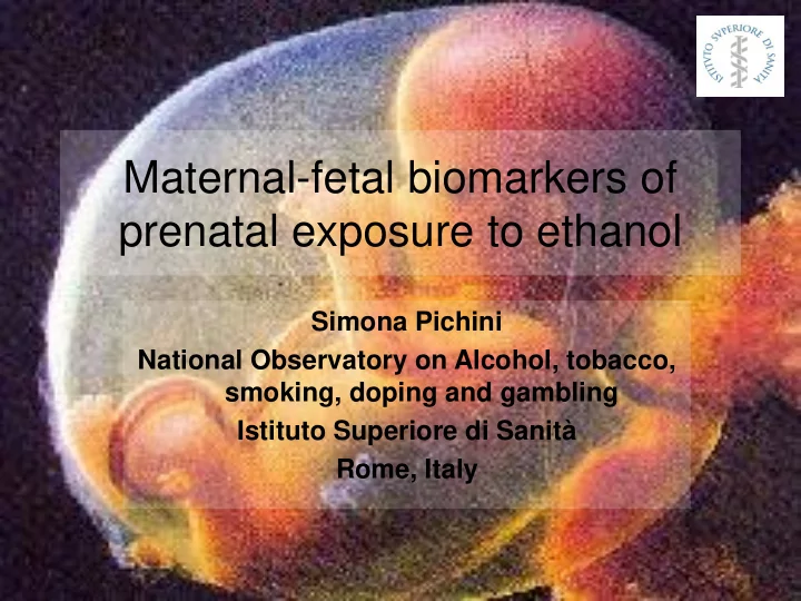 prenatal exposure to ethanol