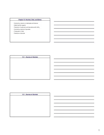 1  15.1  15.1    Sources of Alcohols  Sources of Alcohols  Organic Synthesis