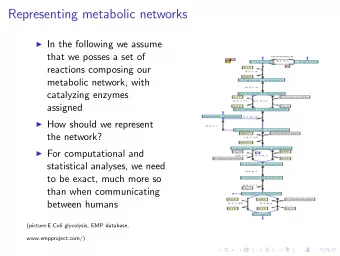 Representing metabolic networks  In the following we assume  that we posses a set of  reactions