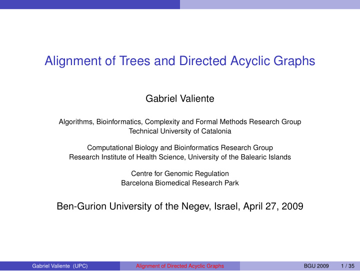 alignment of trees and directed acyclic graphs