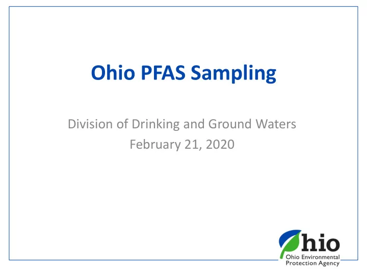ohio pfas sampling