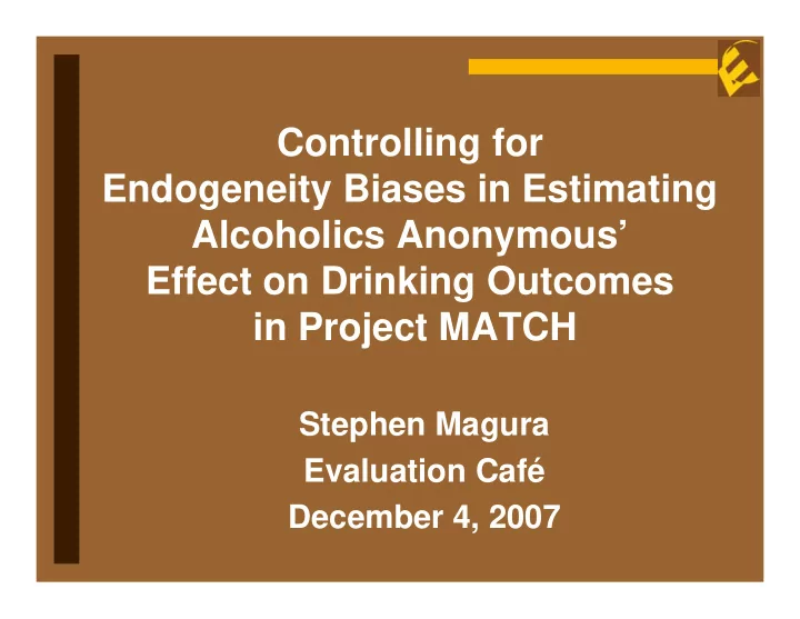 controlling for endogeneity biases in estimating