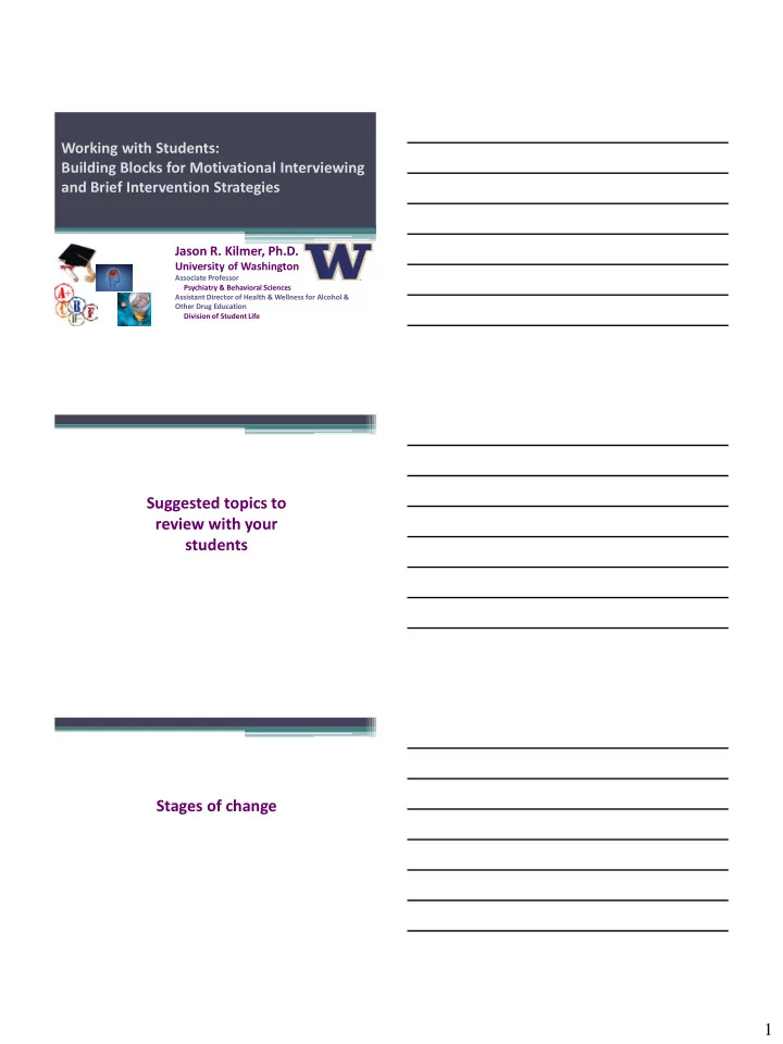 suggested topics to review with your students stages of