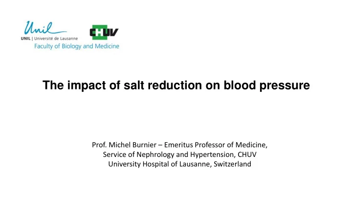 the impact of salt reduction on blood pressure