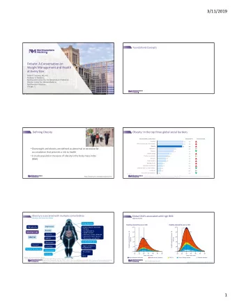 3/11/2019  Foundational Concepts  Debate: A Conversation on  Weight Management and Health  at Every