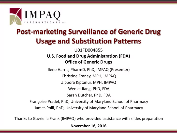 usage and substitution patterns
