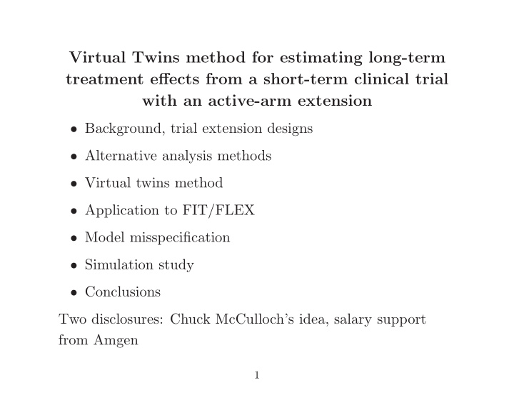 virtual twins method for estimating long term treatment