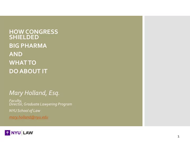 and what to do about it mary holland esq faculty director