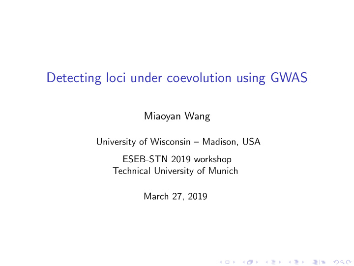 detecting loci under coevolution using gwas