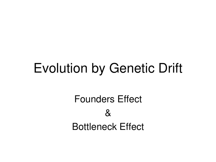 evolution by genetic drift