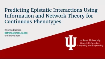 Predicting Epistatic Interactions Using  Information and Network Theory for  Continuous Phenotypes