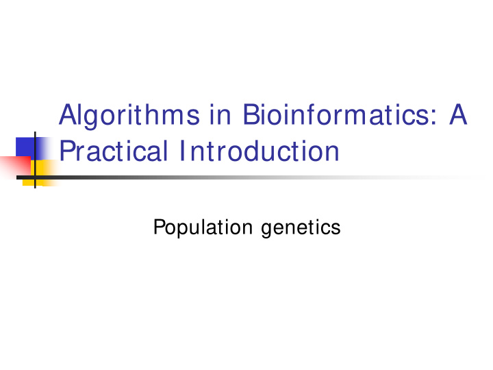 algorithms in bioinformatics a practical introduction