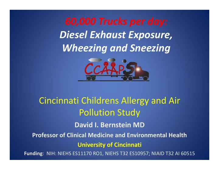 60 000 trucks per day diesel exhaust exposure wheezing