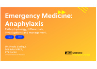 emergency medicine anaphylaxis