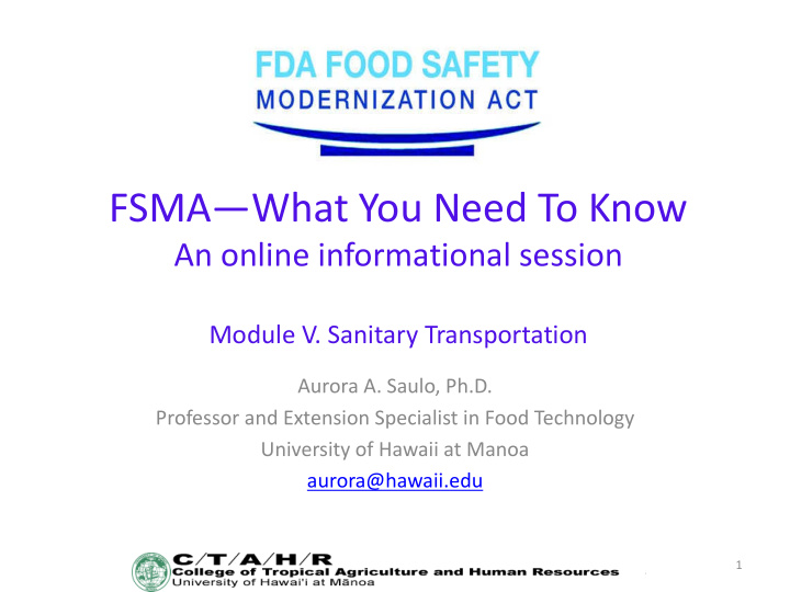 fsma what you need to know