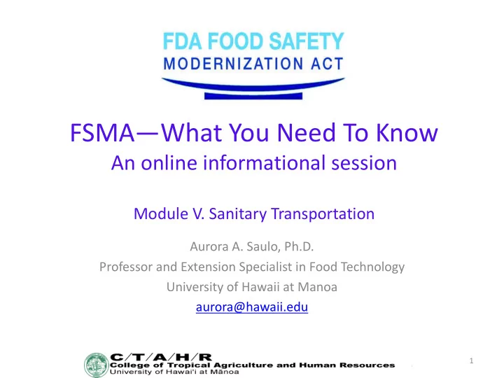 fsma what you need to know
