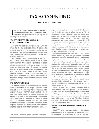 T  argument was distilled from a remark in the Supreme  his months column discusses the IRS