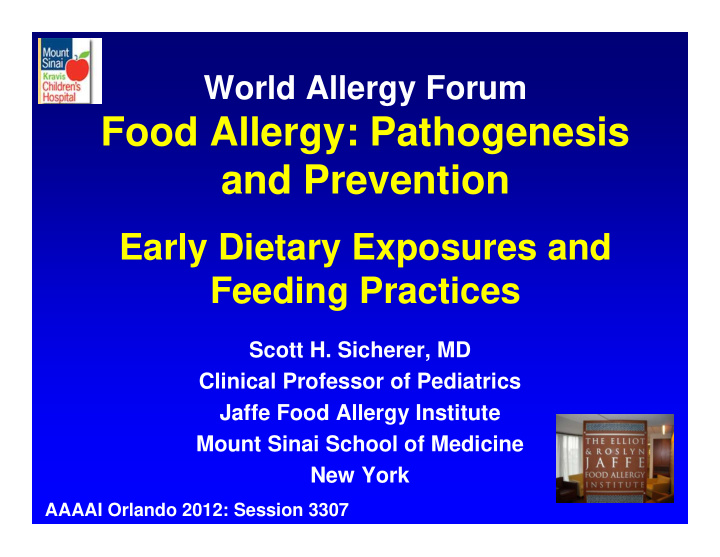 food allergy pathogenesis and prevention