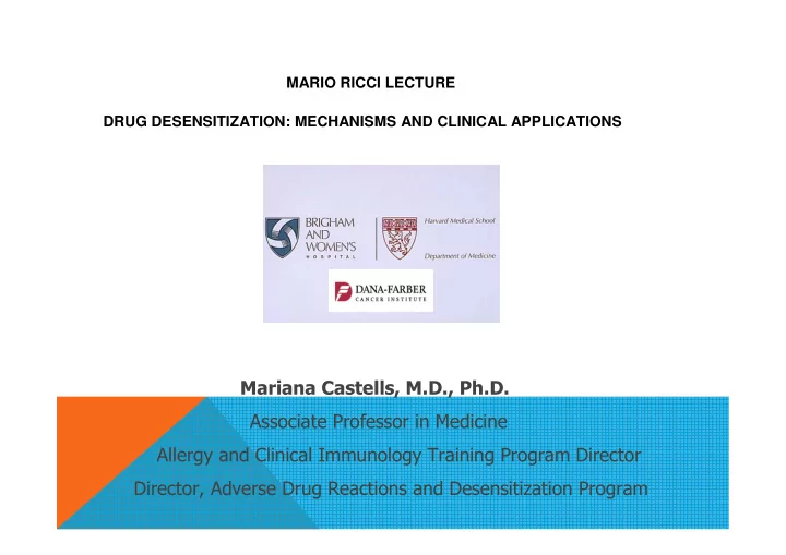 mariana castells m d ph d associate professor in medicine