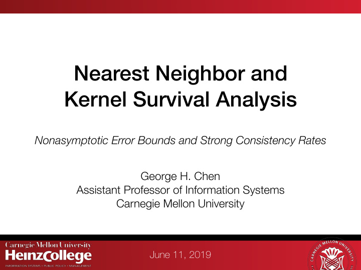 nearest neighbor and kernel survival analysis