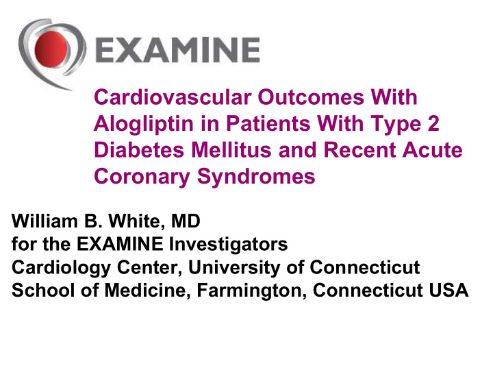 cardiovascular outcomes with alogliptin in patients with