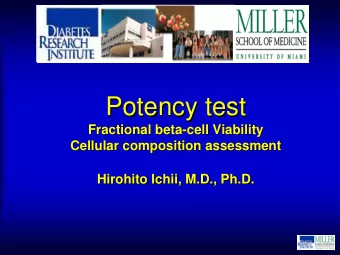 Potency test  Potency test  Fractional beta-  -cell Viability  cell Viability  Fractional beta