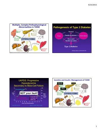 Pathogenesis of Type 2 Diabetes Abnormalities in T2DM  pancreatic  insulin  incretin  Normal