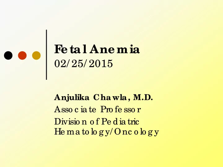 f e tal ane mia