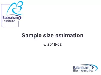 Sample size estimation  v. 2018-02  Outline   Definition of Power    Variables of a power
