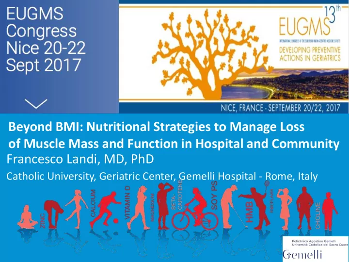 of muscle mass and function in hospital and community