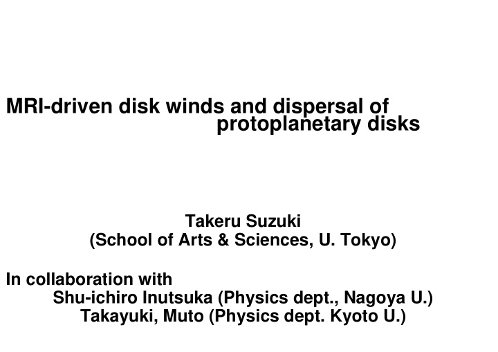 mri driven disk winds and dispersal of protoplanetary