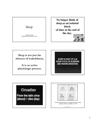 Sleep  Sleep  of time at the end of  the day.  Neil B. Kavey, MD  Neil B. Kavey, MD  Columbia