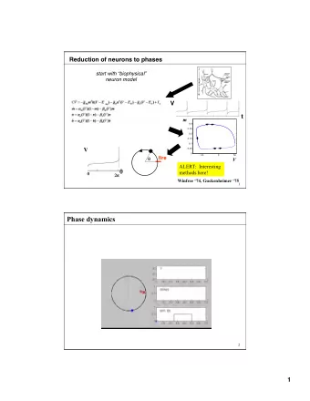 Phase dynamics  2 1  Spike trains, firing rates, and synchrony  1.  Decorrelated firing  2.