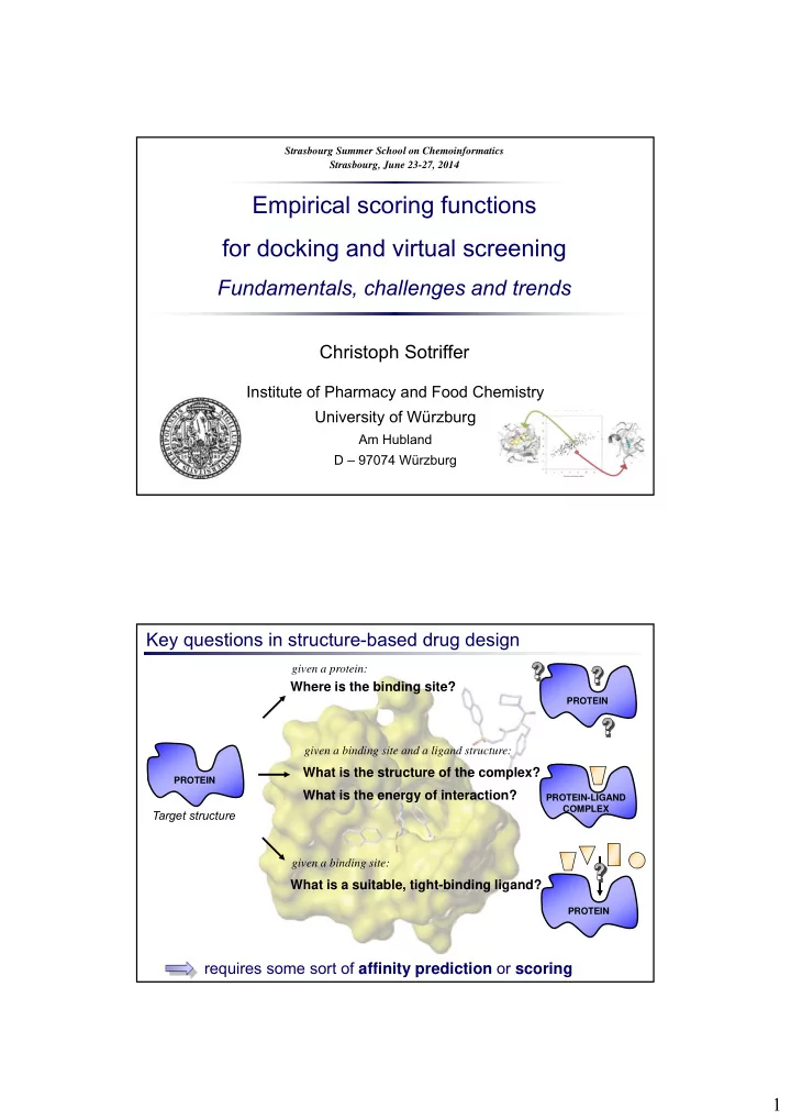 empirical scoring functions for docking and virtual