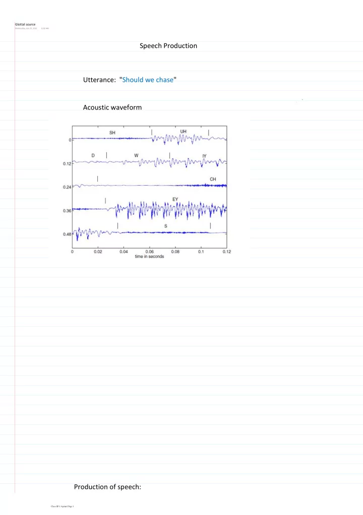 speech production utterance should we chase acoustic