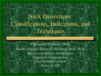Classifications, Indications, and  Techniques  Christopher D. Muller, M.D. Faculty Advisor: Shawn