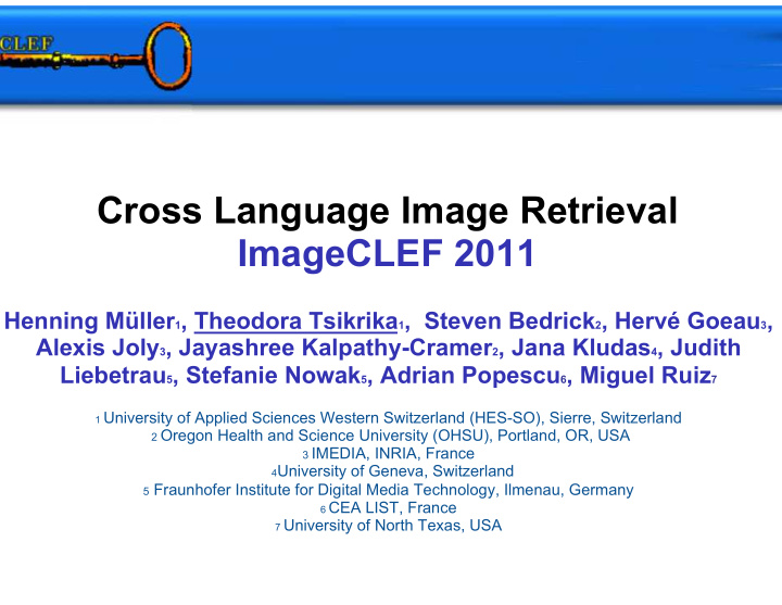 cross language image retrieval imageclef 2011